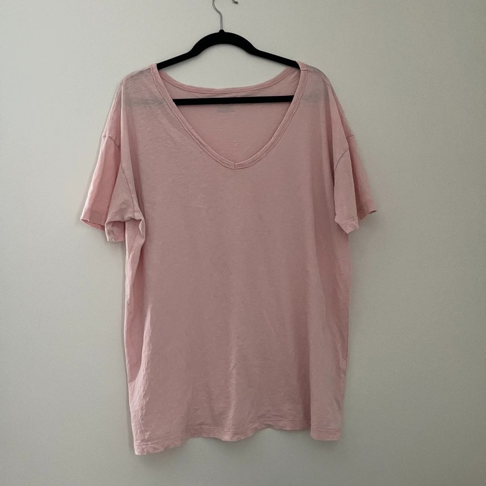 Aerie Pink V-Neck Boyfriend T-Shirt